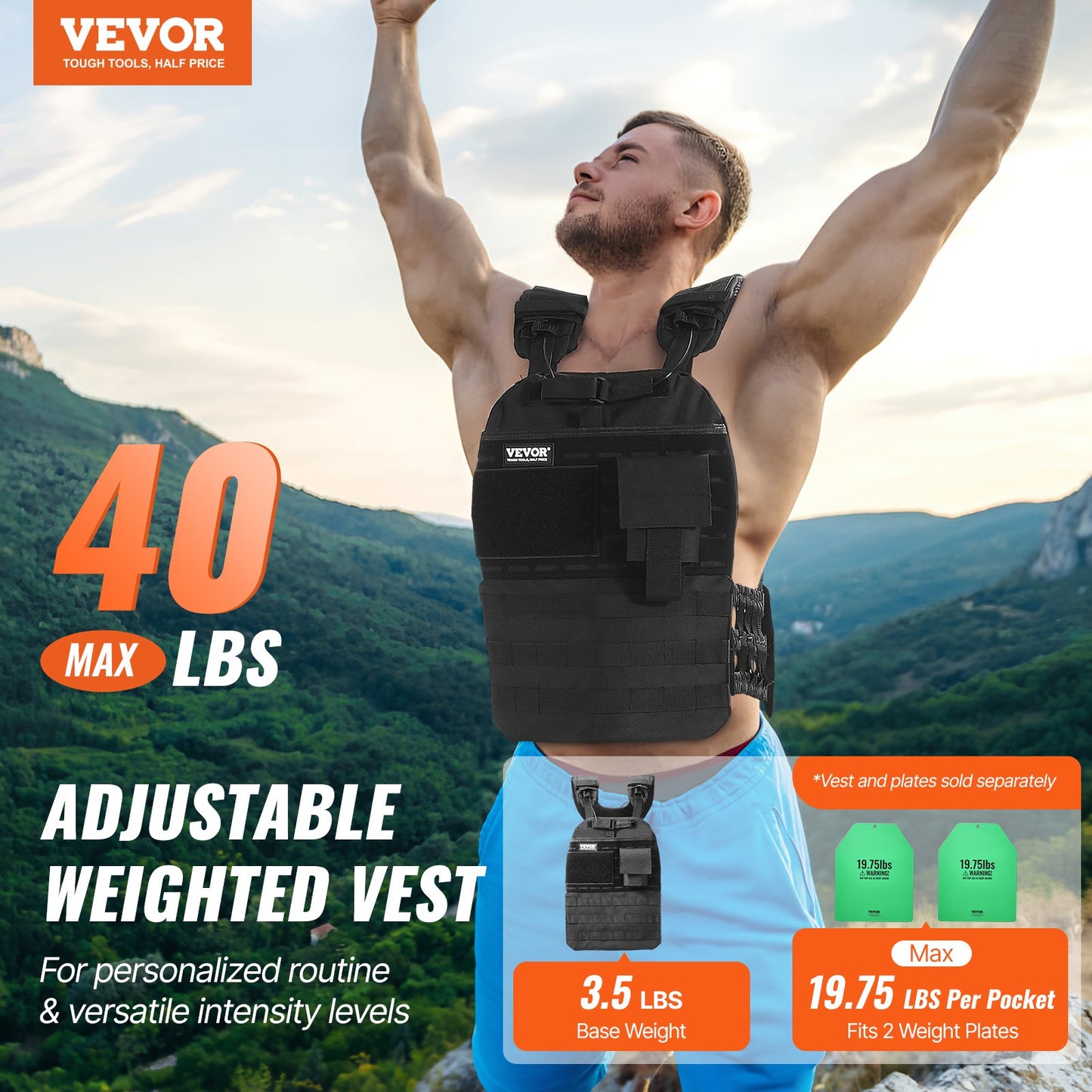 Weighted Vest, 40lb Weight Vest