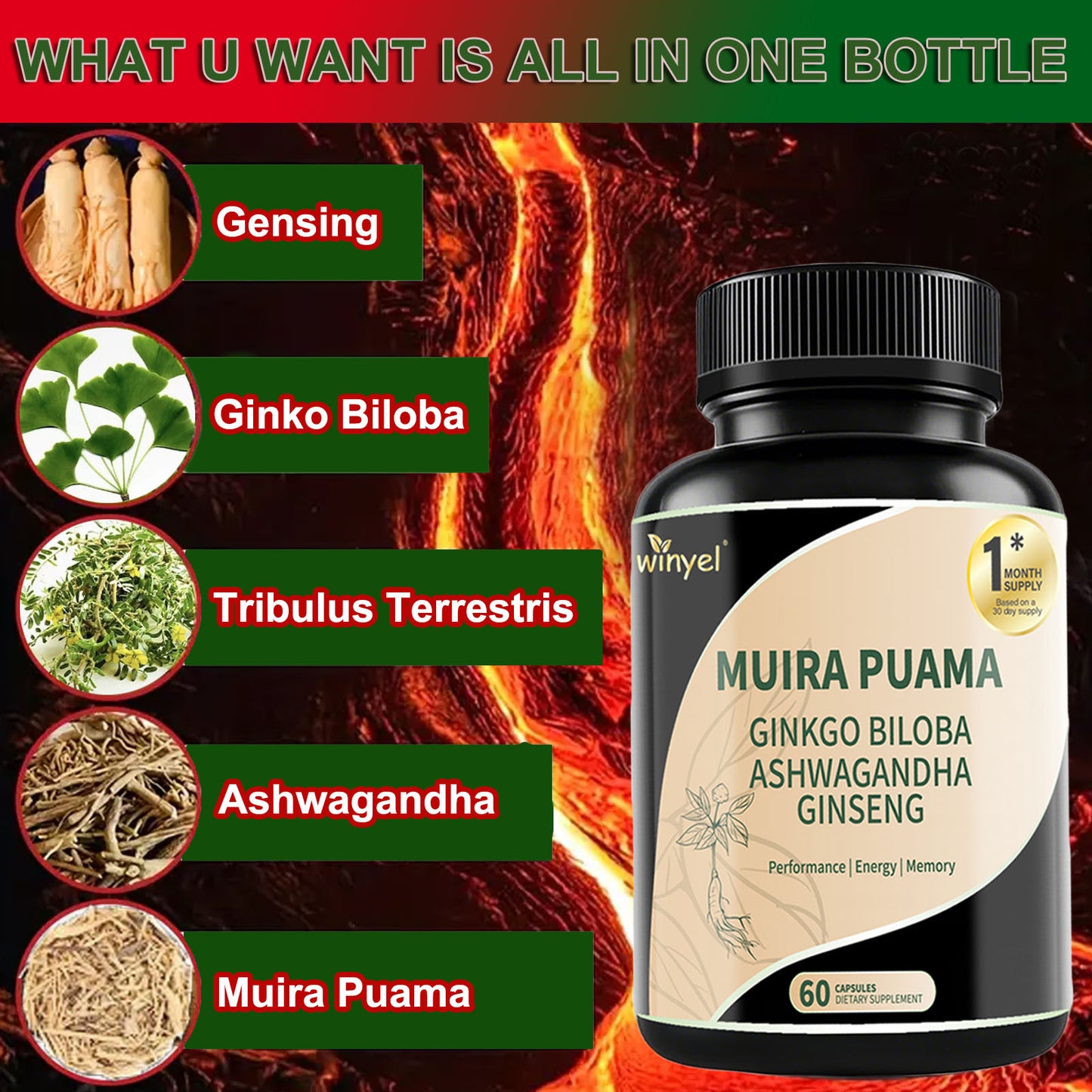 Muira Puama Ginseng 60 Capsules